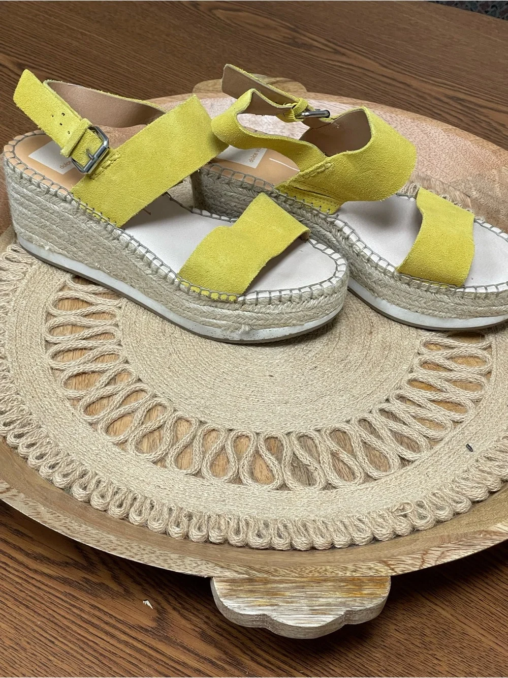 Mauri Yellow Suede Espadrille Platform Sandals